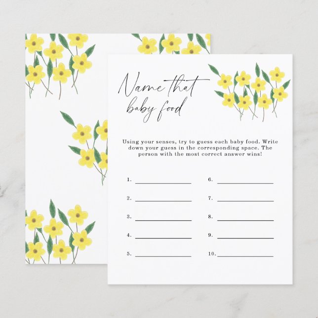 Name dieses Babynahrung-Duschspiels - Wildblumen (Vorne/Hinten)