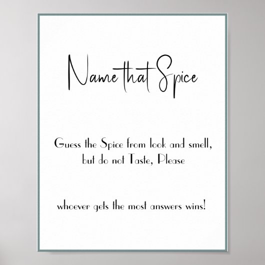 Name dieses Gewürzes - Duschspielplakat Poster (Vorne)