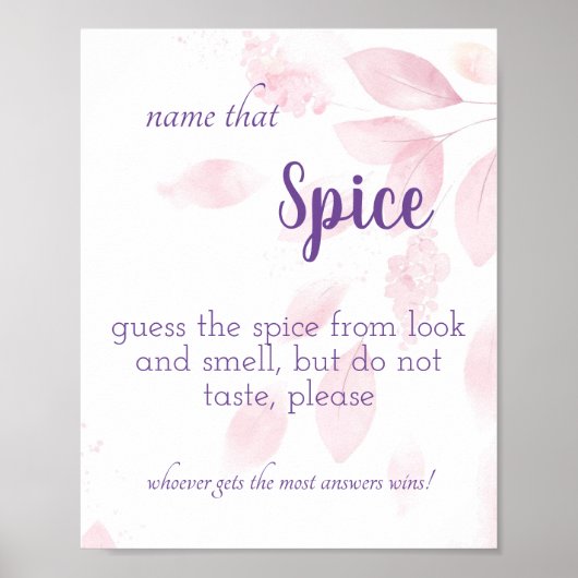 Name dieses Gewürzes - Pink-Aquarell-Poster Poster (Vorne)
