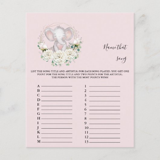 Name dieses Lieds Baby Showspiel (Vorderseite)