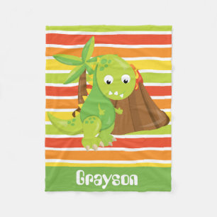 Name Dinosaur Babydecke hinzufügen Fleecedecke