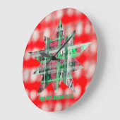 Name Drehbuch Feststern kariert rot-weiß Große Wanduhr (Winkel)