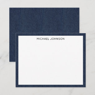 Name    Dunkelblauer Denim-Druckrahmenrand Mitteilungskarte