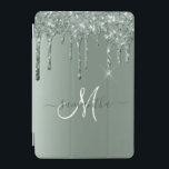 Name Dunkelgrüner Glitzer-Monogramm mit handgeschr iPad Mini Hülle<br><div class="desc">Das Design ist ein Foto und die Hüllen sind nicht mit echtem Glitzer, Sequinen, Metallen oder Holz gemacht. Dieses Design ist auch auf anderen Modellen erhältlich. Sie können dieses Design auch auf ein anderes Produkt übertragen. Für die Herstellung dieses Produkts wurde kein Glitzer verwendet. Dieses Design kann in dem Bereich...</div>