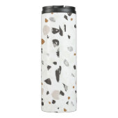 Name, Earth Tones Mosaic Terrazzo Muster 12oz Thermosbecher (Rückseite)