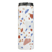 Name, Earth Tones Mosaic Terrazzo Pattern 12oz Thermosbecher (Rückseite)