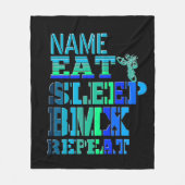 Name Eat Sleep BMX Wiederholen Blue Text Bike Ride Fleecedecke (Vorderseite)