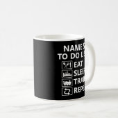 Name Eat Sleep Train Repeat Steam Train Throw hinz Kaffeetasse (VorderseiteRechts)