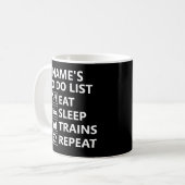 Name Eat Sleep Train Repeat Steam Train Throw hinz Kaffeetasse (Vorderseite Links)
