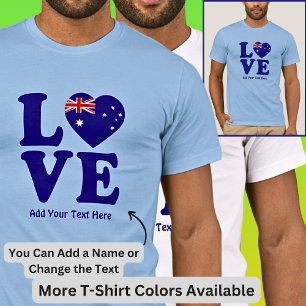 Name Edit Text hinzufügen - Blue Liebe Australian T-Shirt
