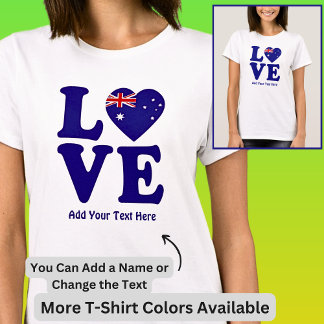 Name Edit Text hinzufügen - Blue Liebe Australian  T-Shirt