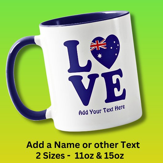 Name Edit Text hinzufügen - Blue Liebe Australian Tasse