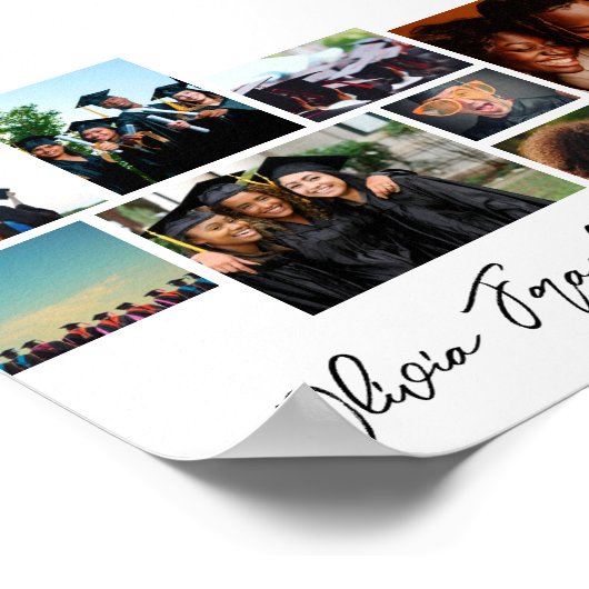 Name Editable Collage Foto Grad 2023 School Poster (Ecke)