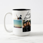 Name Editable Multi Foto Grad 2024 School Collage Zweifarbige Tasse (Links)