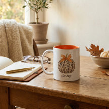Name Editable Niedlich Orange Pumpkin Harvest Fall