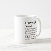 Name Edward, Bearbeitbarer Name, Benutzerdefiniert Kaffeetasse (VorderseiteRechts)