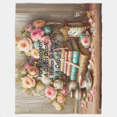 Name, Ein gutes Buch, Tasse Tee, Leser Fleecedecke (Vorderseite)