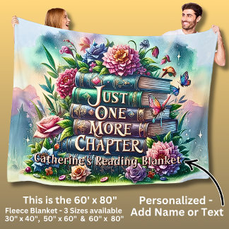 Name Ein weiteres Kapitel Lesedecke Bücher Blume Fleecedecke