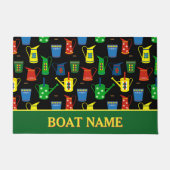 Name eines Kanalbootes Narrowboat Muster Fußmatte (Vorderseite)