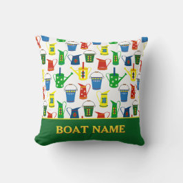 Name eines Schmalboot-Kanalboots Kissen