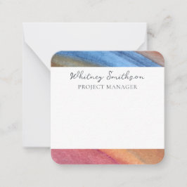 Name Einfach Abstrakt braun & blau hinzufügen Mitteilungskarte