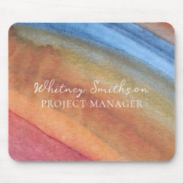 Name Einfach Abstrakt braun & blau hinzufügen Mousepad