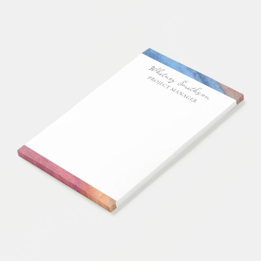 Name Einfach Abstrakt braun & blau hinzufügen Post-it Klebezettel (angewinkelt)