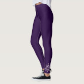 Name - Einfache Blume Doodle - Festes Violett Leggings (Links)