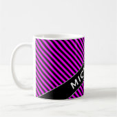 Name + Einfache Fuchsie u. schwarze Kaffeetasse (Links)