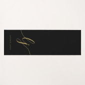 Name einfache Kalligrafie Black Gold Yogamatte (Vorderseite (Horizontal))