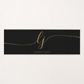 Name einfache Kalligrafie Black Gold Yogamatte (Vorderseite (Horizontal))