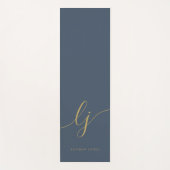 Name einfache Kalligrafie Navy Blue Gold Yogamatte (Vorderseite)