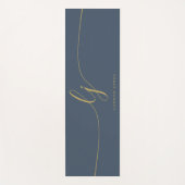 Name einfache Kalligrafie Navy Blue Gold Yogamatte (Vorderseite)