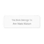 Name Einfaches Schwarz-weißes Buchzeichen (Vorne)
