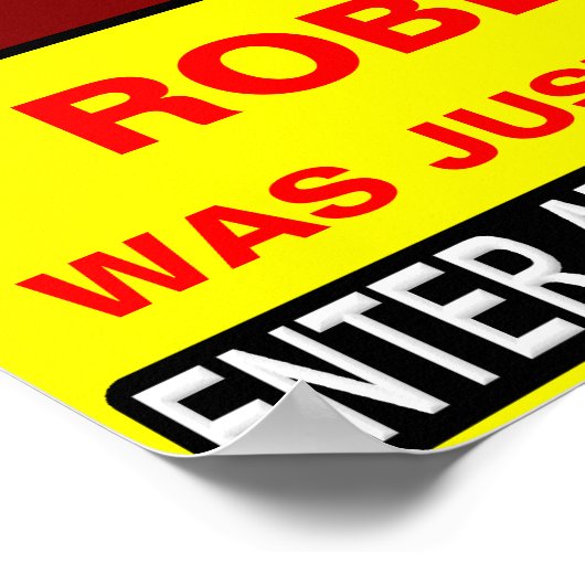 (Name einfügen) Warnzeichen für das Badezimmer Poster (Ecke)