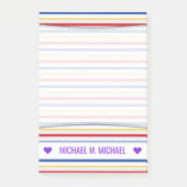 Name; Eishockey-Arena-Rink-Inspirierte Streifen-No Post-it Klebezettel (Vorderseite)