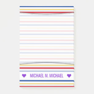 Name; Eishockey-Arena-Rink-Inspirierte Streifen-No Post-it Klebezettel