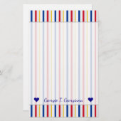 Name + Eishockeyarena Rink-Inspirierte Streifen Briefpapier (Vorne/Hinten)