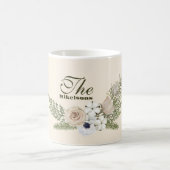 Name Elegance Watercolor Floral Weihnachten Kaffeetasse (Mittel)