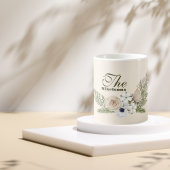 Name Elegance Watercolor Floral Weihnachten Kaffeetasse