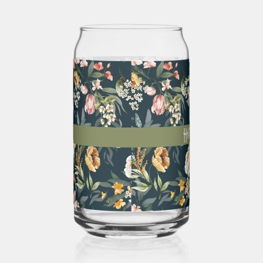 Name, Elegant 1600er Still Life Florals Oxford Blu Dosenglas (Rechts)