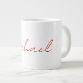 Name Elegant Creative Callgraphy Red White hinzufü Jumbo-Tasse (Vorderseite Rechts)