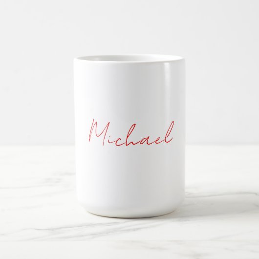 Name Elegant Creative Callgraphy Red White hinzufü Kaffeetasse (Mittel)