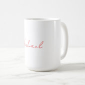 Name Elegant Creative Callgraphy Red White hinzufü Kaffeetasse (VorderseiteRechts)