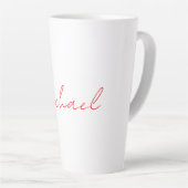 Name Elegant Creative Callgraphy Red White hinzufü Milchtasse (Rechte Ecke)