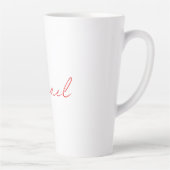 Name Elegant Creative Callgraphy Red White hinzufü Milchtasse (Rechts)