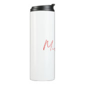 Name Elegant Creative Callgraphy Red White hinzufü Thermosbecher (Nach links gedreht)