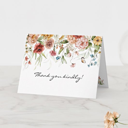 Name: Elegant Fine Art Floral Drop Dankeskarte