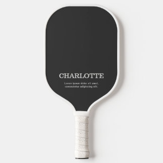 Name Elegant Minimal Schwarz Pickleball Schläger