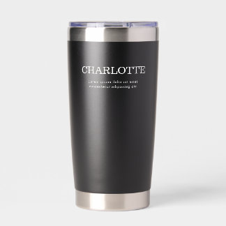 Name Elegant Minimal Schwarz Thermobecher